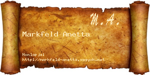 Markfeld Anetta névjegykártya
